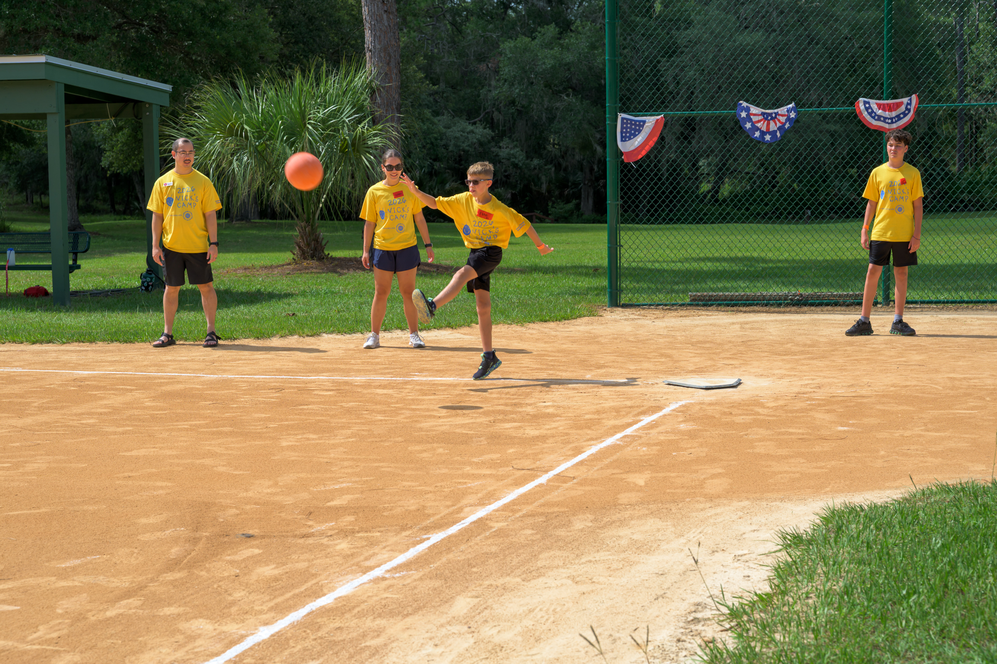 NICK'S_Camp-11 Campers try their skills at kickball during NICK’S camp sponsored by the Chiera Family Foundation.