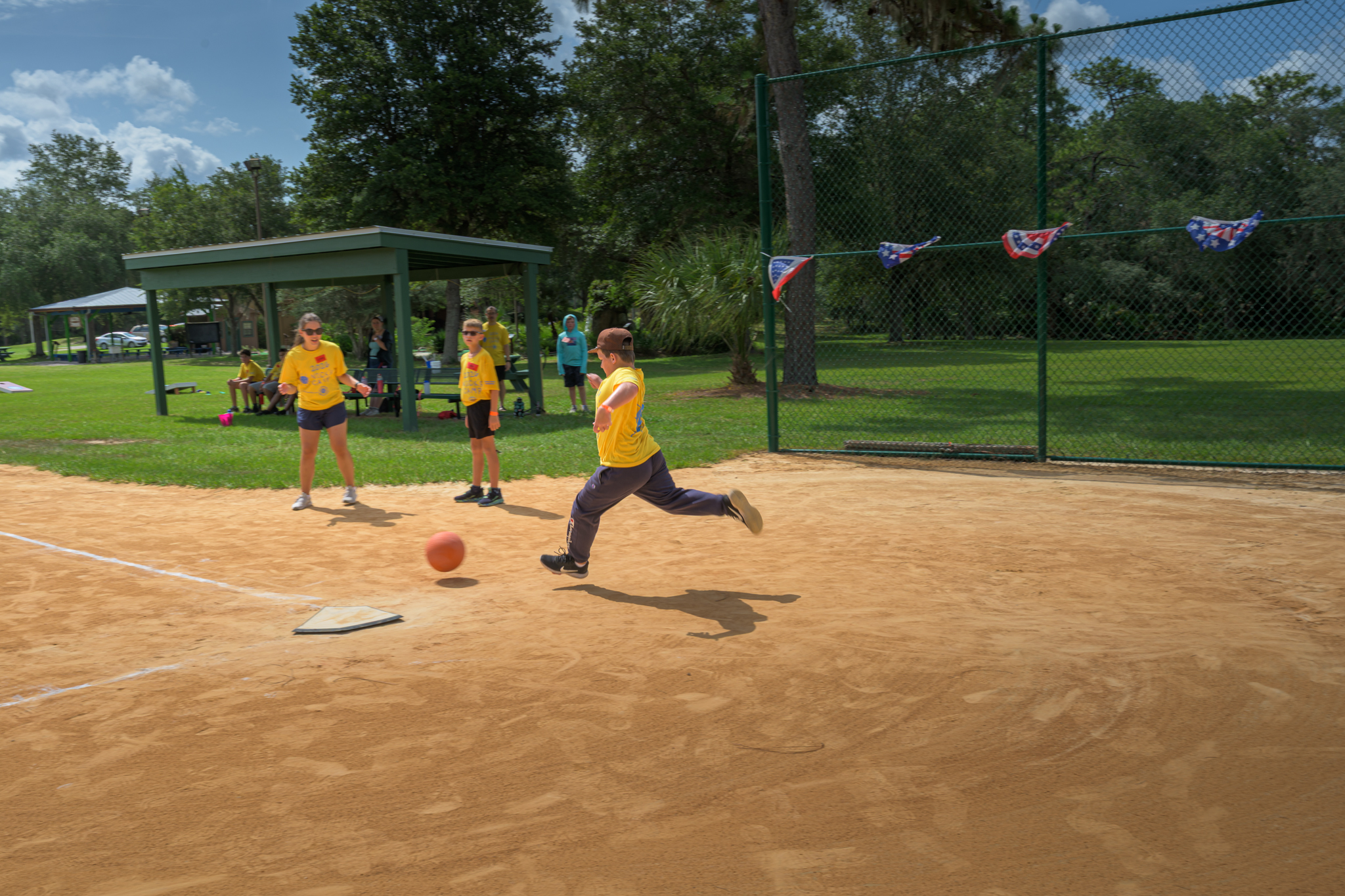 NICK'S_Camp-14 Campers try their skills at kickball during NICK’S camp sponsored by the Chiera Family Foundation.
